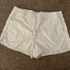 White Loft running shorts